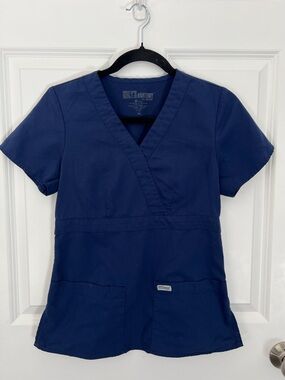 Grey's Anatomy Navy V-Neck Scrub Top